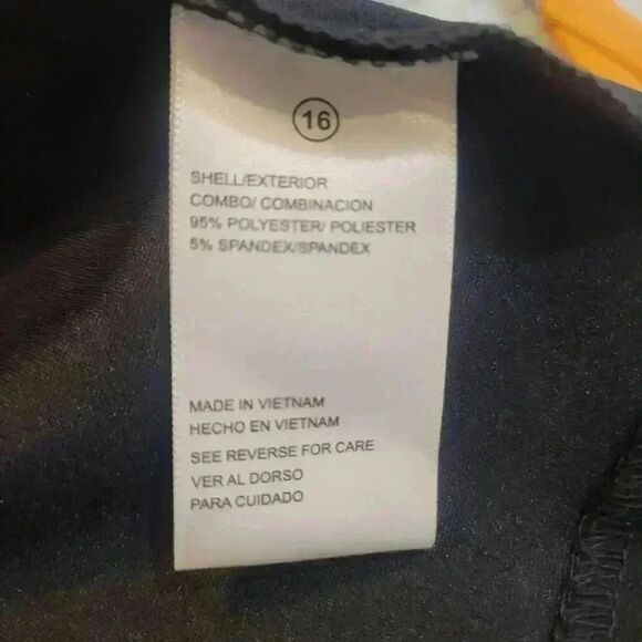 Shelby & Palmer Women's Black Poly/Spandex w Off White Ruffles on Sleeves & Gold - Picture 13 of 13